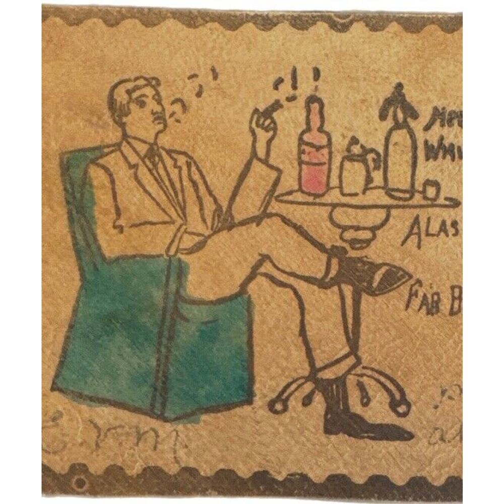 Antique Ephemera 1908 Leather Postcard Humor Being Rich Greeting Posted Stamped